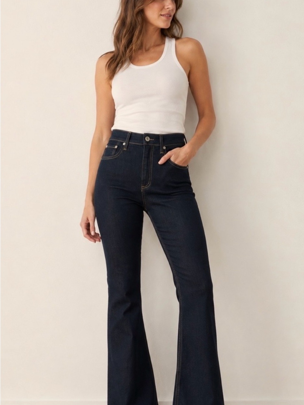 NWT Rag & Bone Casey High-Rise Flare Jeans Rinse Dark Wash Size 29